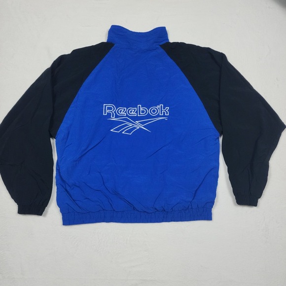 Reebok Other - Vintage Reebok Windbreaker Jacket Mens Large Blue Nylon Full Zip 90s Logo